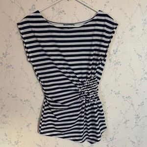 Striped Blue and White Women's Top